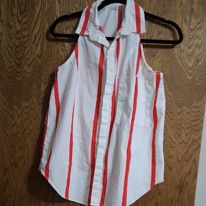 Esprit Sleeveless Blouse with Red Stripes
